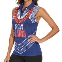 Toa Samoa Rugby Custom Women Sleeveless Polo Shirt Ulafala Mix Nifo'oti LT7 - Polynesian Pride