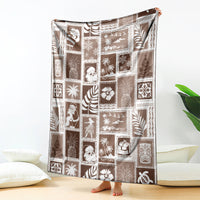 Hawaii Christmas Retro Patchwork Blanket Brown LT7 Brown - Polynesian Pride