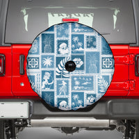 Hawaii Christmas Retro Patchwork Spare Tire Cover Aquamarine LT7 - Polynesian Pride