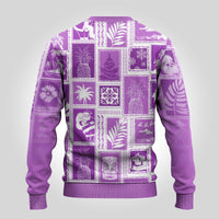 Hawaii Christmas Ugly Christmas Sweater Retro Patchwork - Violet LT7 - Polynesian Pride