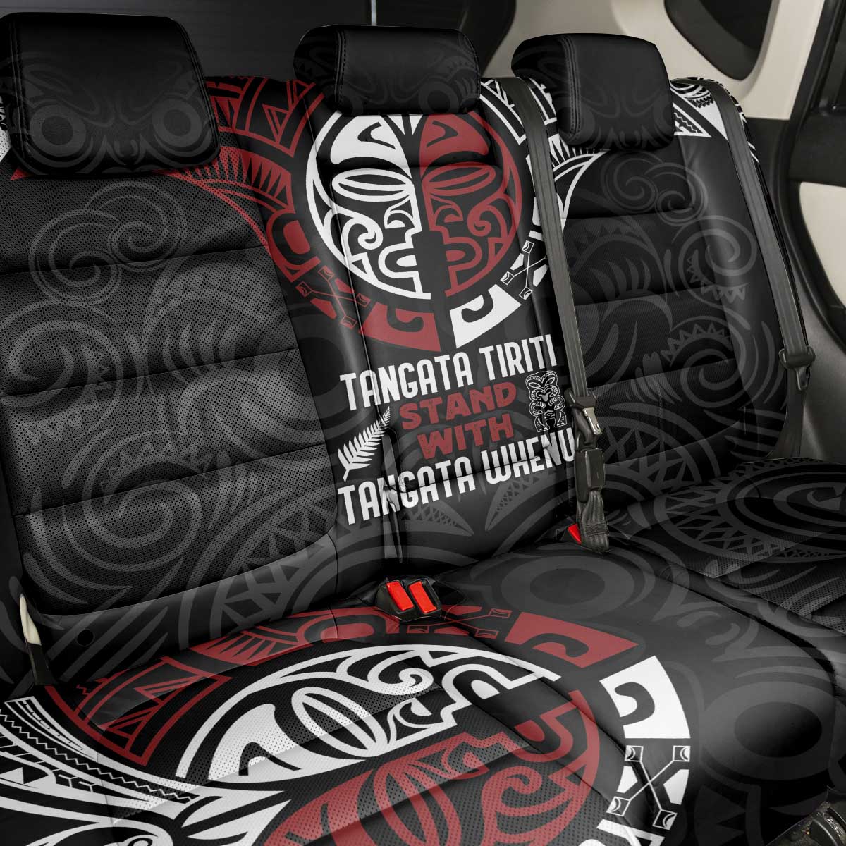 Maori Hongi Toitu Te Tiriti Back Car Seat Cover Tangata Tiriti Stand With Tangata Whenua LT7 - Polynesian Pride