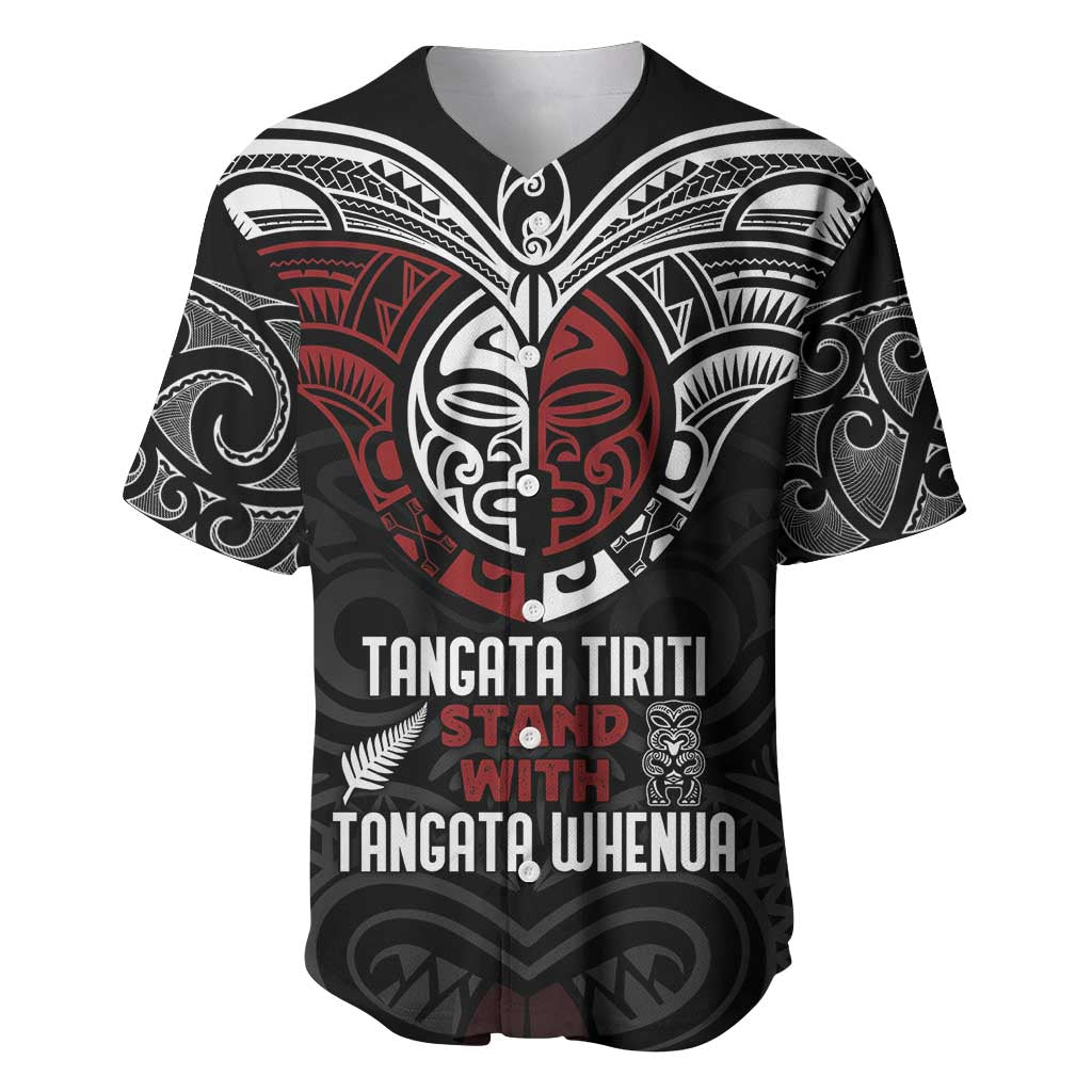 Maori Hongi Toitu Te Tiriti Baseball Jersey Tangata Tiriti Stand With Tangata Whenua LT7 Black - Polynesian Pride