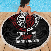 Maori Hongi Toitu Te Tiriti Beach Blanket Tangata Tiriti Stand With Tangata Whenua LT7 - Polynesian Pride