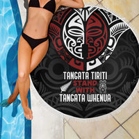 Maori Hongi Toitu Te Tiriti Beach Blanket Tangata Tiriti Stand With Tangata Whenua LT7 - Polynesian Pride