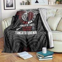 Maori Hongi Toitu Te Tiriti Blanket Tangata Tiriti Stand With Tangata Whenua LT7 Black - Polynesian Pride