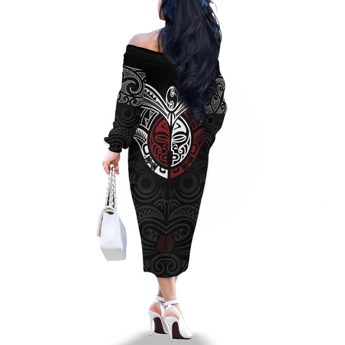 Maori Hongi Toitu Te Tiriti Family Matching Off The Shoulder Long Sleeve Dress and Hawaiian Shirt Tangata Tiriti Stand With Tangata Whenua LT7 - Polynesian Pride