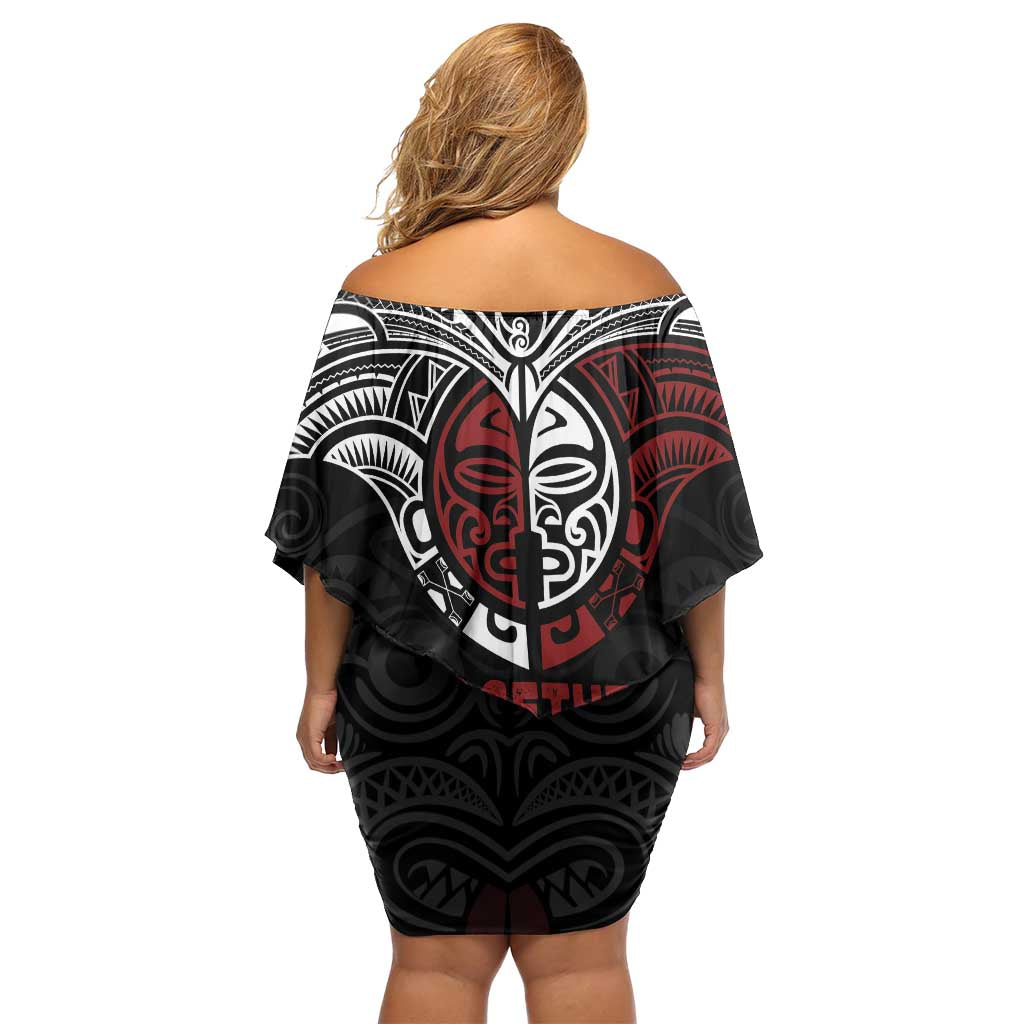 Maori Hongi Toitu Te Tiriti Family Matching Off Shoulder Short Dress and Hawaiian Shirt Tangata Tiriti Stand With Tangata Whenua LT7 - Polynesian Pride