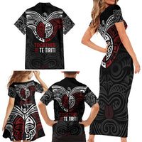 Maori Hongi Toitu Te Tiriti Family Matching Short Sleeve Bodycon Dress and Hawaiian Shirt Tangata Tiriti Stand With Tangata Whenua LT7 - Polynesian Pride