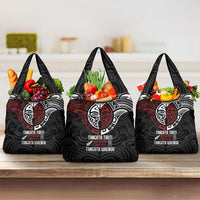 Maori Hongi Toitu Te Tiriti Grocery Bag Tangata Tiriti Stand With Tangata Whenua LT7 3-pack One Size Black - Polynesian Pride