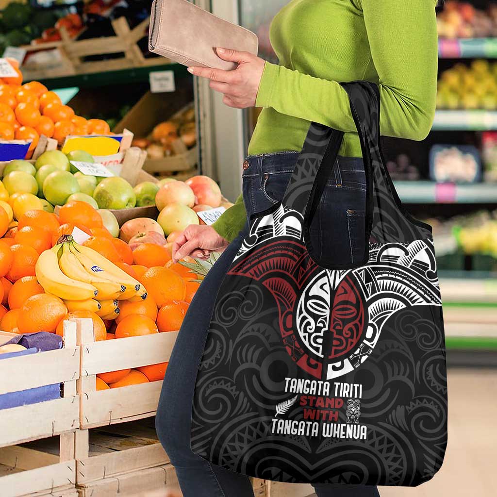 Maori Hongi Toitu Te Tiriti Grocery Bag Tangata Tiriti Stand With Tangata Whenua LT7 - Polynesian Pride