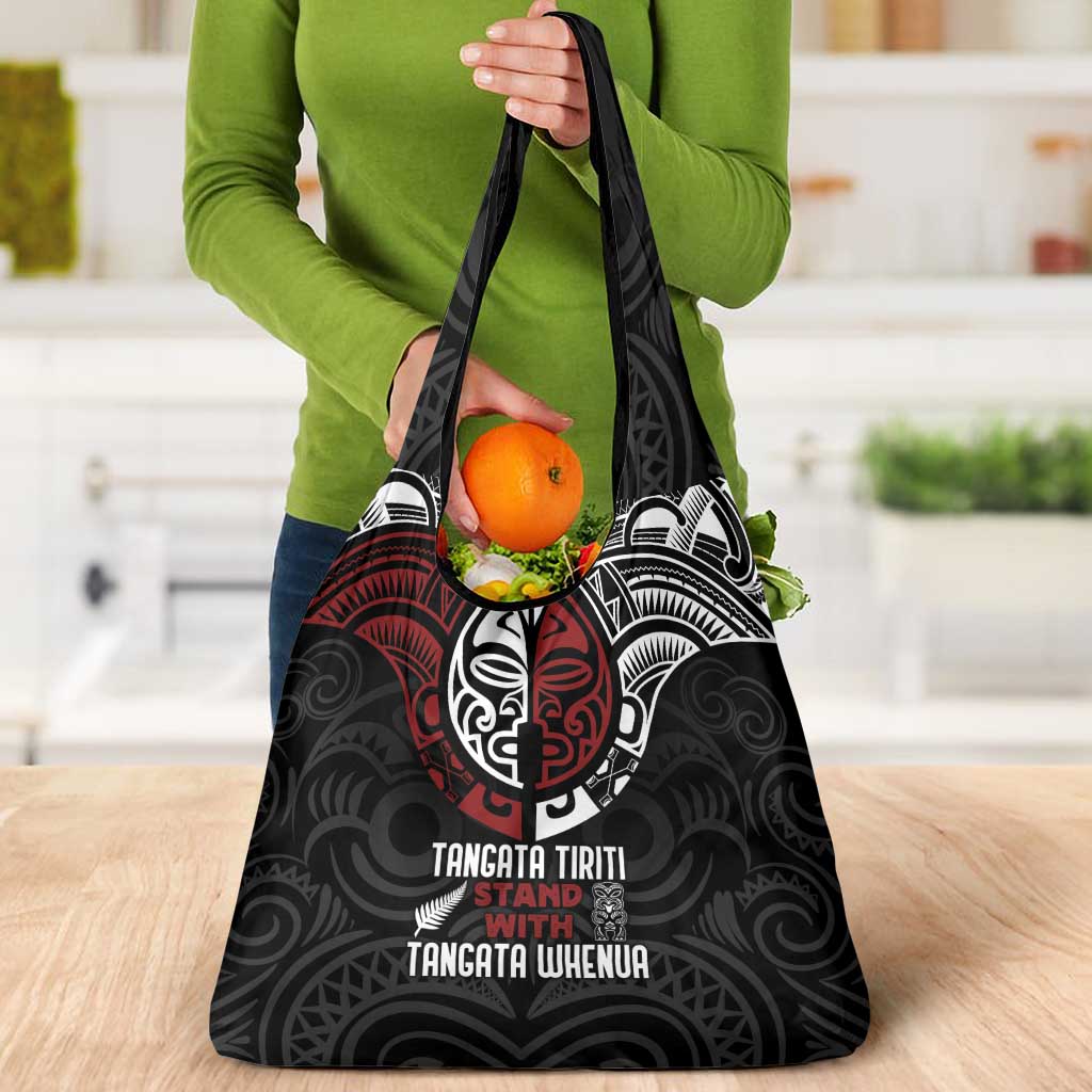 Maori Hongi Toitu Te Tiriti Grocery Bag Tangata Tiriti Stand With Tangata Whenua LT7 - Polynesian Pride