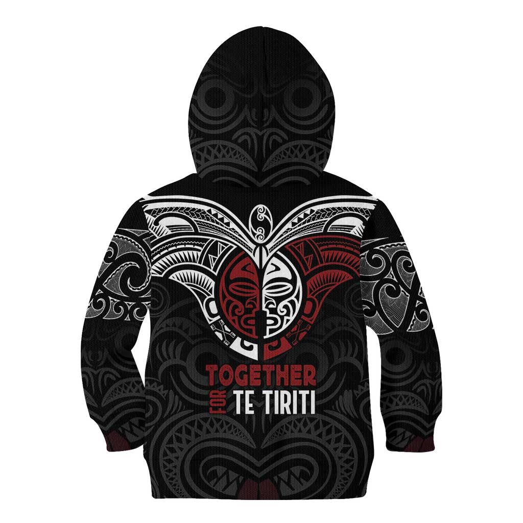 Maori Hongi Toitu Te Tiriti Kid Hoodie Tangata Tiriti Stand With Tangata Whenua LT7 - Polynesian Pride