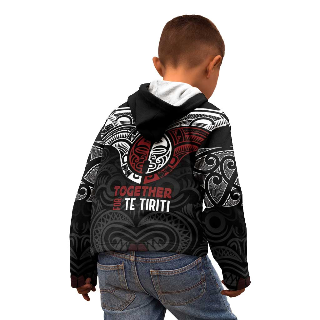 Maori Hongi Toitu Te Tiriti Kid Hoodie Tangata Tiriti Stand With Tangata Whenua LT7 - Polynesian Pride