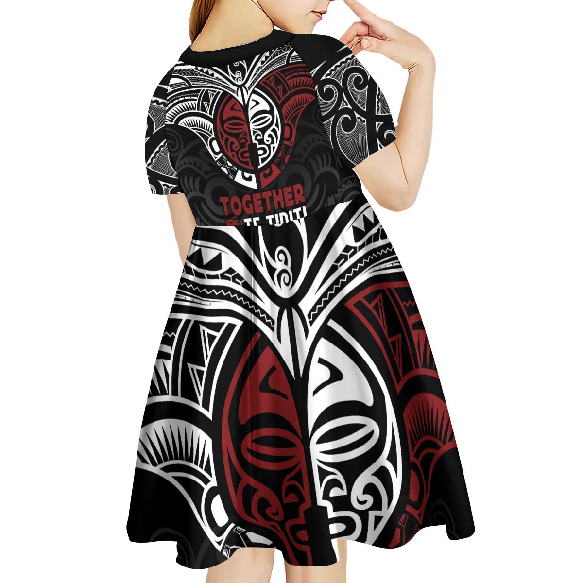 Maori Hongi Toitu Te Tiriti Kid Short Sleeve Dress Tangata Tiriti Stand With Tangata Whenua LT7 - Polynesian Pride