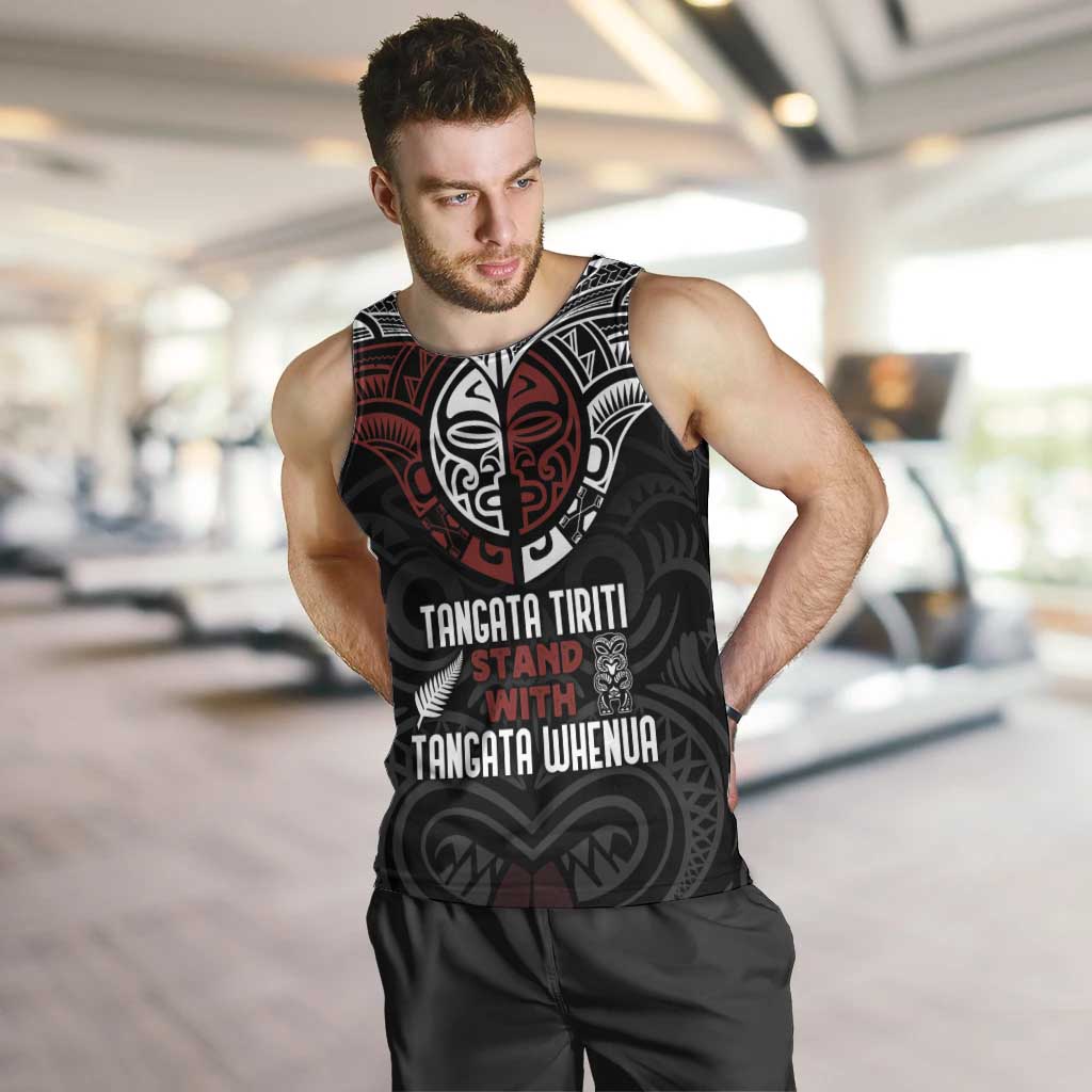 Maori Hongi Toitu Te Tiriti Men Tank Top Tangata Tiriti Stand With Tangata Whenua LT7 Black - Polynesian Pride