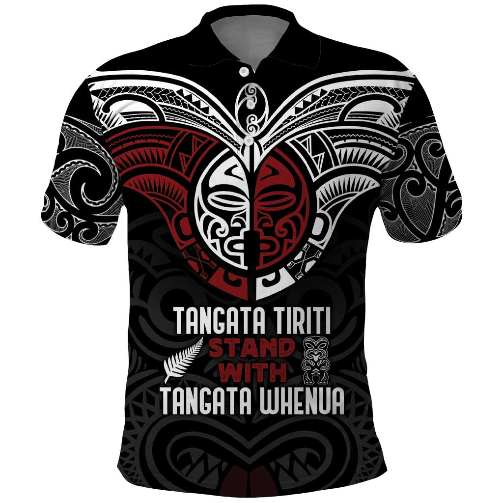 Maori Hongi Toitu Te Tiriti Polo Shirt Tangata Tiriti Stand With Tangata Whenua LT7 Black - Polynesian Pride