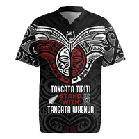 Maori Hongi Toitu Te Tiriti Rugby Jersey Tangata Tiriti Stand With Tangata Whenua LT7 Black - Polynesian Pride