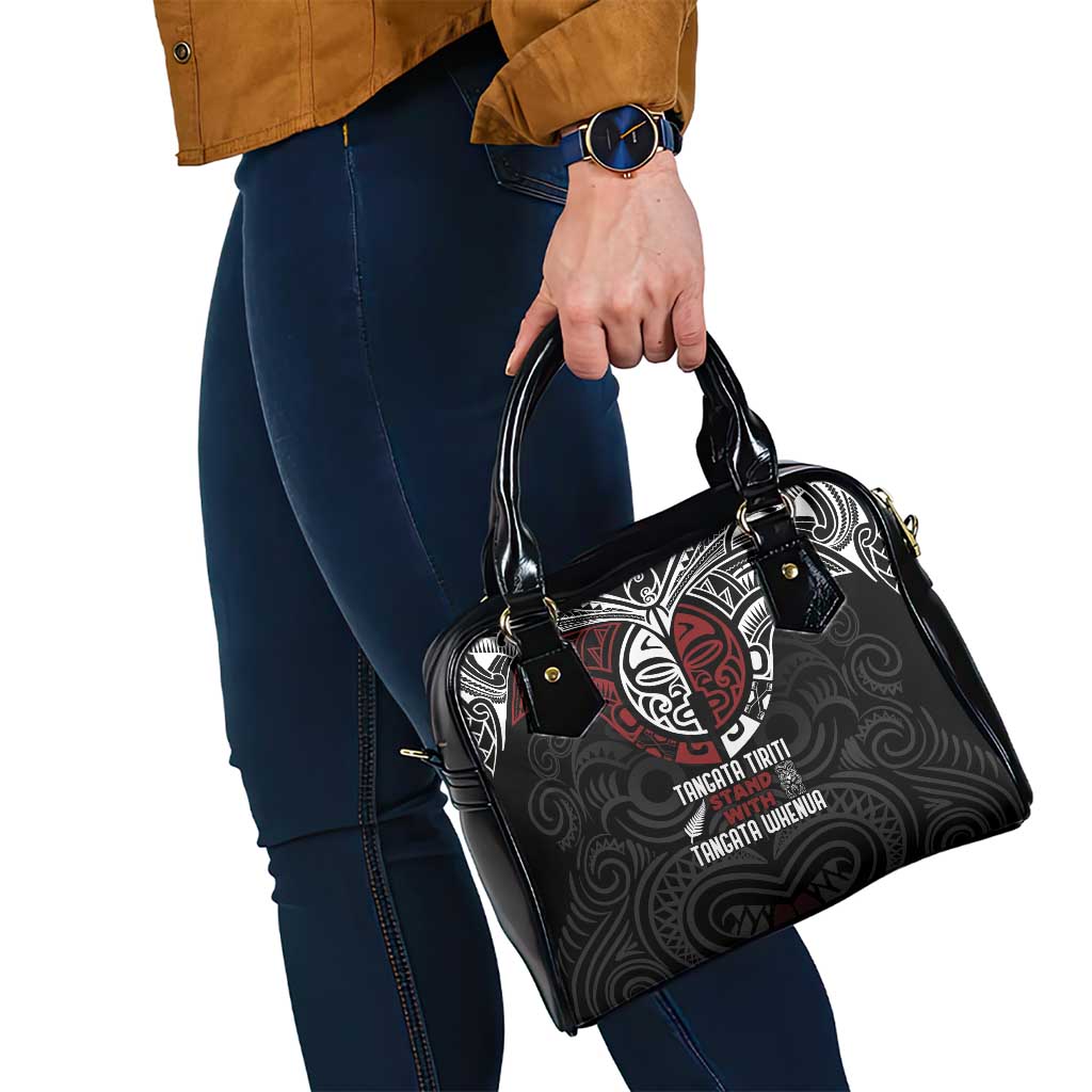 Maori Hongi Toitu Te Tiriti Shoulder Handbag Tangata Tiriti Stand With Tangata Whenua LT7 - Polynesian Pride