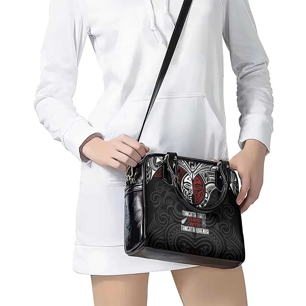 Maori Hongi Toitu Te Tiriti Shoulder Handbag Tangata Tiriti Stand With Tangata Whenua LT7 - Polynesian Pride