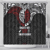 Maori Hongi Toitu Te Tiriti Shower Curtain Tangata Tiriti Stand With Tangata Whenua LT7 - Polynesian Pride