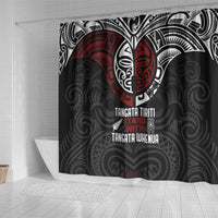 Maori Hongi Toitu Te Tiriti Shower Curtain Tangata Tiriti Stand With Tangata Whenua LT7 - Polynesian Pride