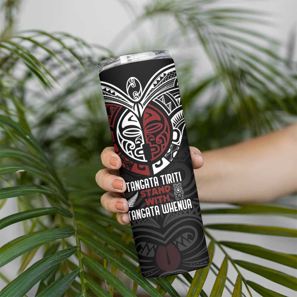 Maori Hongi Toitu Te Tiriti Skinny Tumbler Tangata Tiriti Stand With Tangata Whenua LT7 - Polynesian Pride
