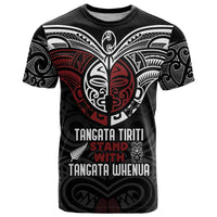 Maori Hongi Toitu Te Tiriti T Shirt Tangata Tiriti Stand With Tangata Whenua LT7 Black - Polynesian Pride