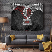 Maori Hongi Toitu Te Tiriti Tapestry Tangata Tiriti Stand With Tangata Whenua LT7 Black - Polynesian Pride