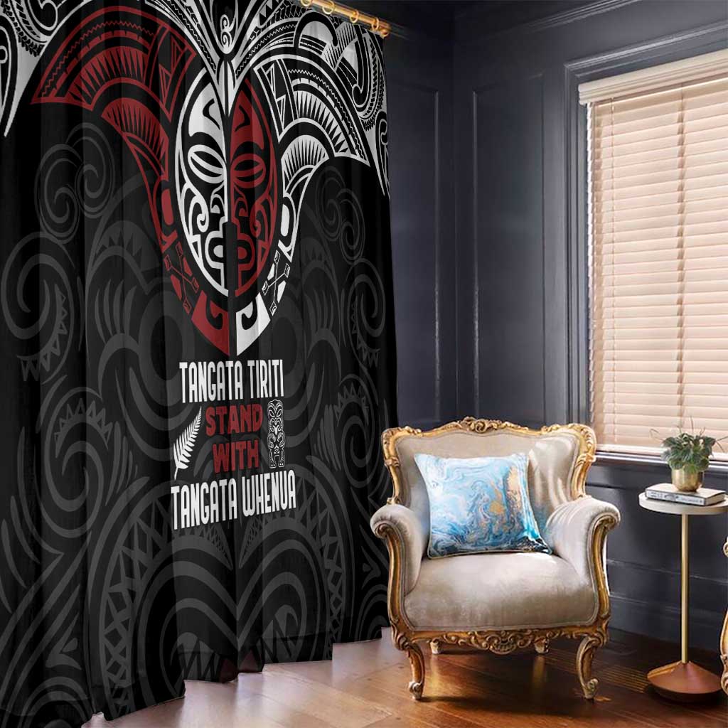 Maori Hongi Toitu Te Tiriti Window Curtain Tangata Tiriti Stand With Tangata Whenua LT7 - Polynesian Pride