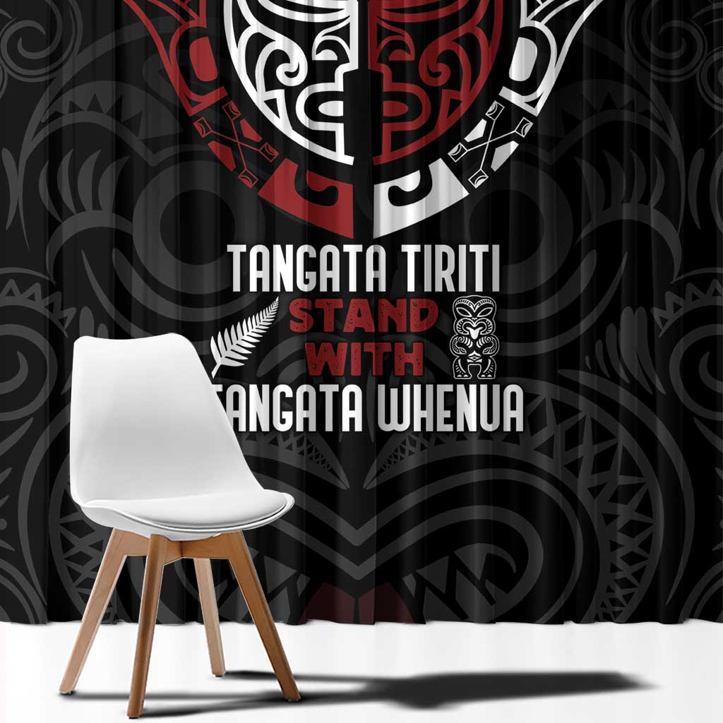 Maori Hongi Toitu Te Tiriti Window Curtain Tangata Tiriti Stand With Tangata Whenua LT7 - Polynesian Pride