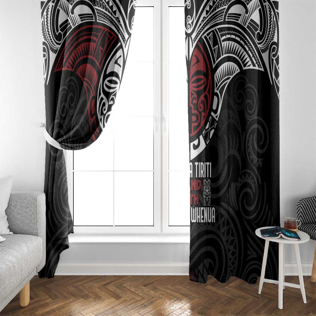 Maori Hongi Toitu Te Tiriti Window Curtain Tangata Tiriti Stand With Tangata Whenua LT7 - Polynesian Pride