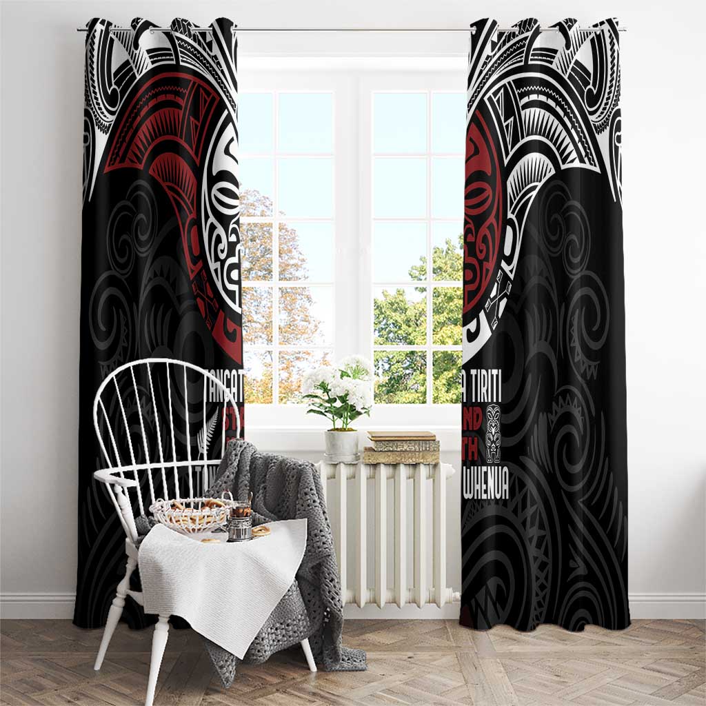 Maori Hongi Toitu Te Tiriti Window Curtain Tangata Tiriti Stand With Tangata Whenua LT7 - Polynesian Pride