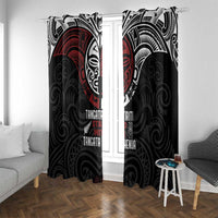 Maori Hongi Toitu Te Tiriti Window Curtain Tangata Tiriti Stand With Tangata Whenua LT7 With Grommets Black - Polynesian Pride
