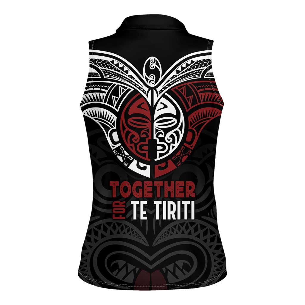 Maori Hongi Toitu Te Tiriti Women Sleeveless Polo Shirt Tangata Tiriti Stand With Tangata Whenua LT7 - Polynesian Pride