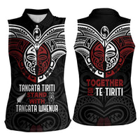 Maori Hongi Toitu Te Tiriti Women Sleeveless Polo Shirt Tangata Tiriti Stand With Tangata Whenua LT7 - Polynesian Pride