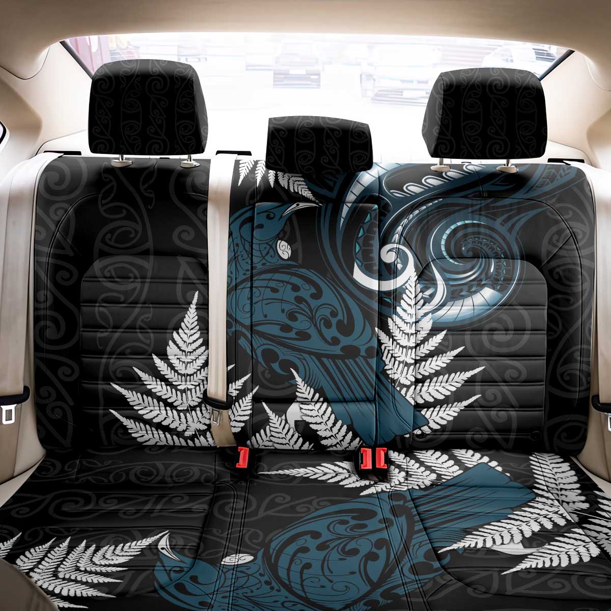 New Zealand Tui Bird Back Car Seat Cover Maori Kowhaiwhai LT7 - Polynesian Pride