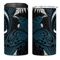 New Zealand Tui Bird 4 in 1 Can Cooler Tumbler Maori Kowhaiwhai LT7 One Size: 16 oz Teal - Polynesian Pride