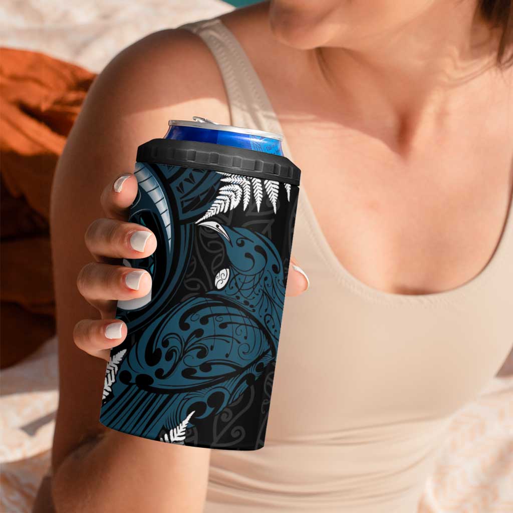 New Zealand Tui Bird 4 in 1 Can Cooler Tumbler Maori Kowhaiwhai LT7 - Polynesian Pride