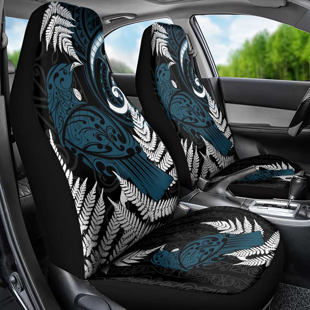 New Zealand Tui Bird Car Seat Cover Maori Kowhaiwhai LT7 - Polynesian Pride