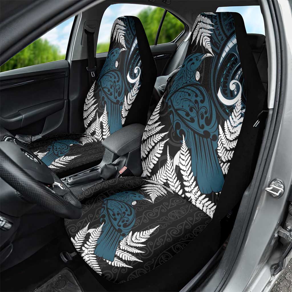 New Zealand Tui Bird Car Seat Cover Maori Kowhaiwhai LT7 - Polynesian Pride