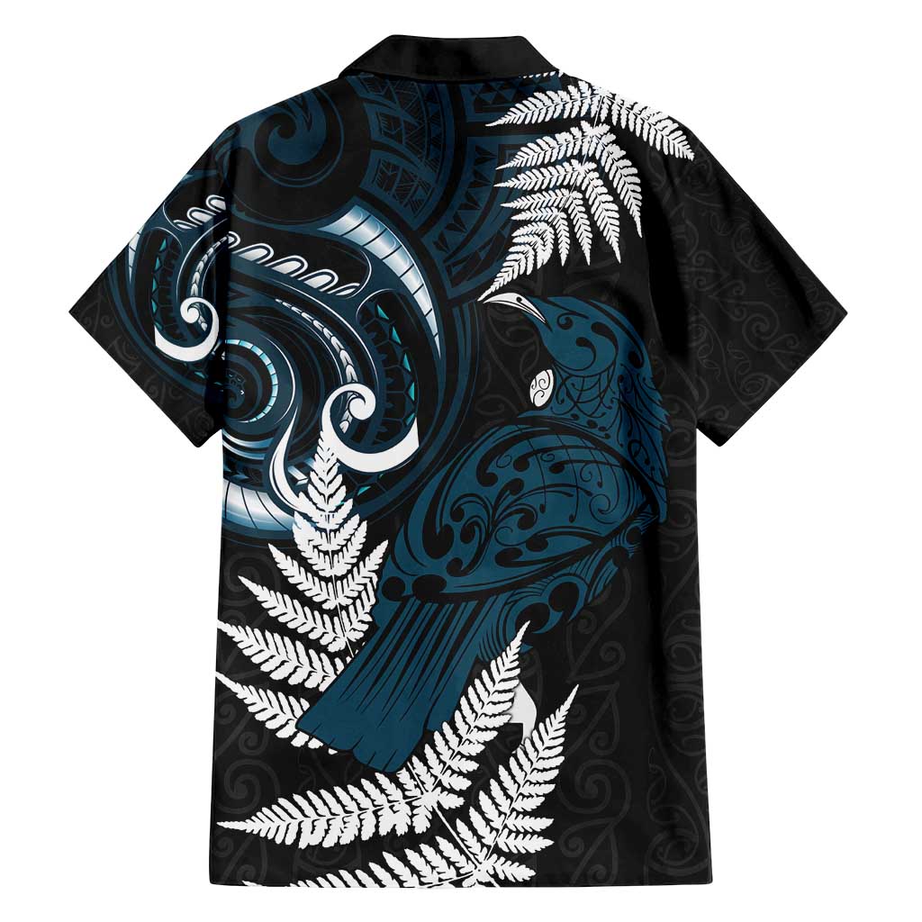 New Zealand Tui Bird Family Matching Tank Maxi Dress and Hawaiian Shirt Maori Kowhaiwhai LT7 - Polynesian Pride