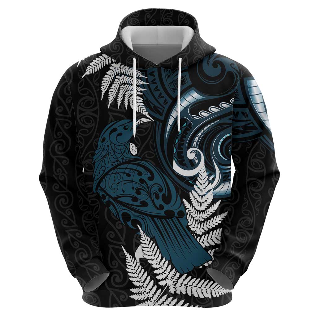 New Zealand Tui Bird Hoodie Maori Kowhaiwhai LT7 - Polynesian Pride