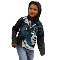 New Zealand Tui Bird Kid Hoodie Maori Kowhaiwhai LT7 - Polynesian Pride