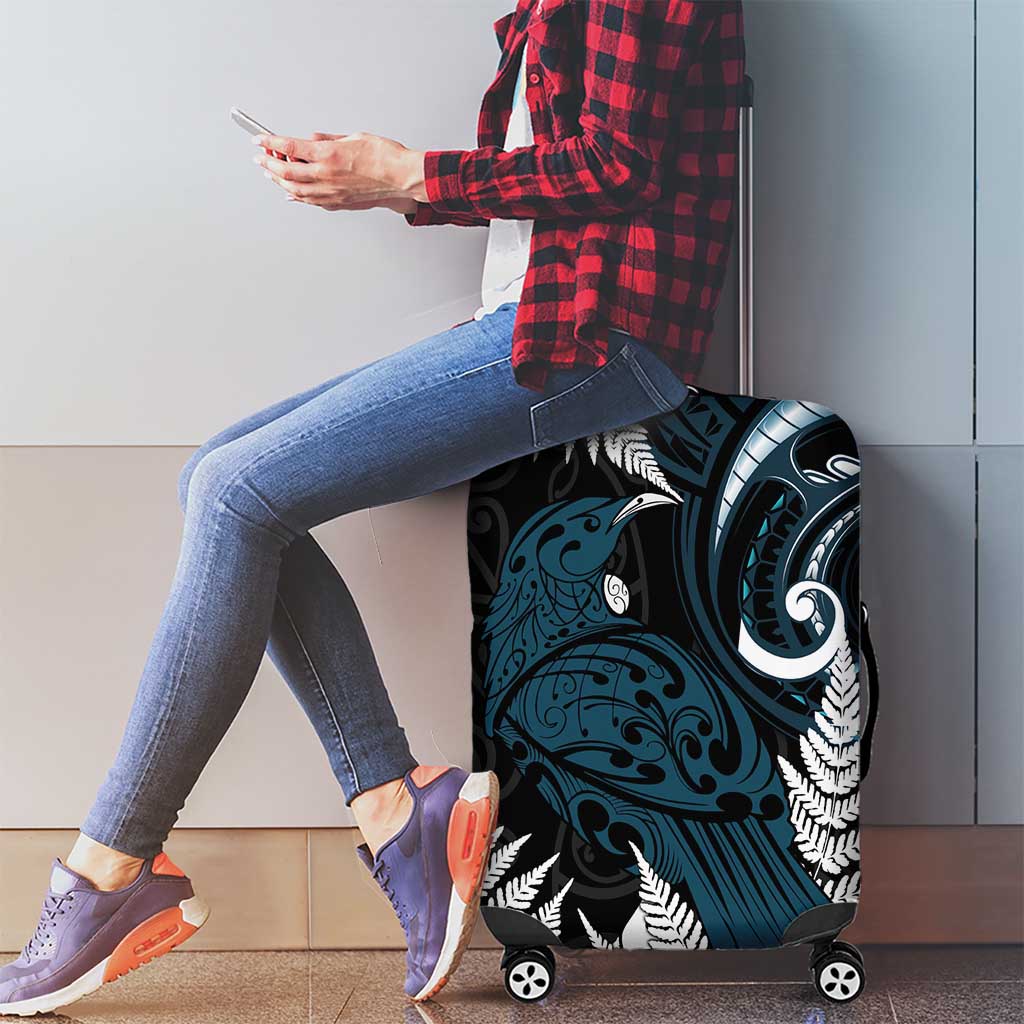 New Zealand Tui Bird Luggage Cover Maori Kowhaiwhai