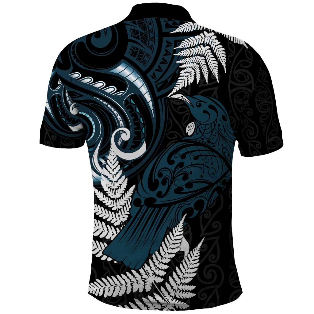 New Zealand Tui Bird Polo Shirt Maori Kowhaiwhai LT7 - Polynesian Pride
