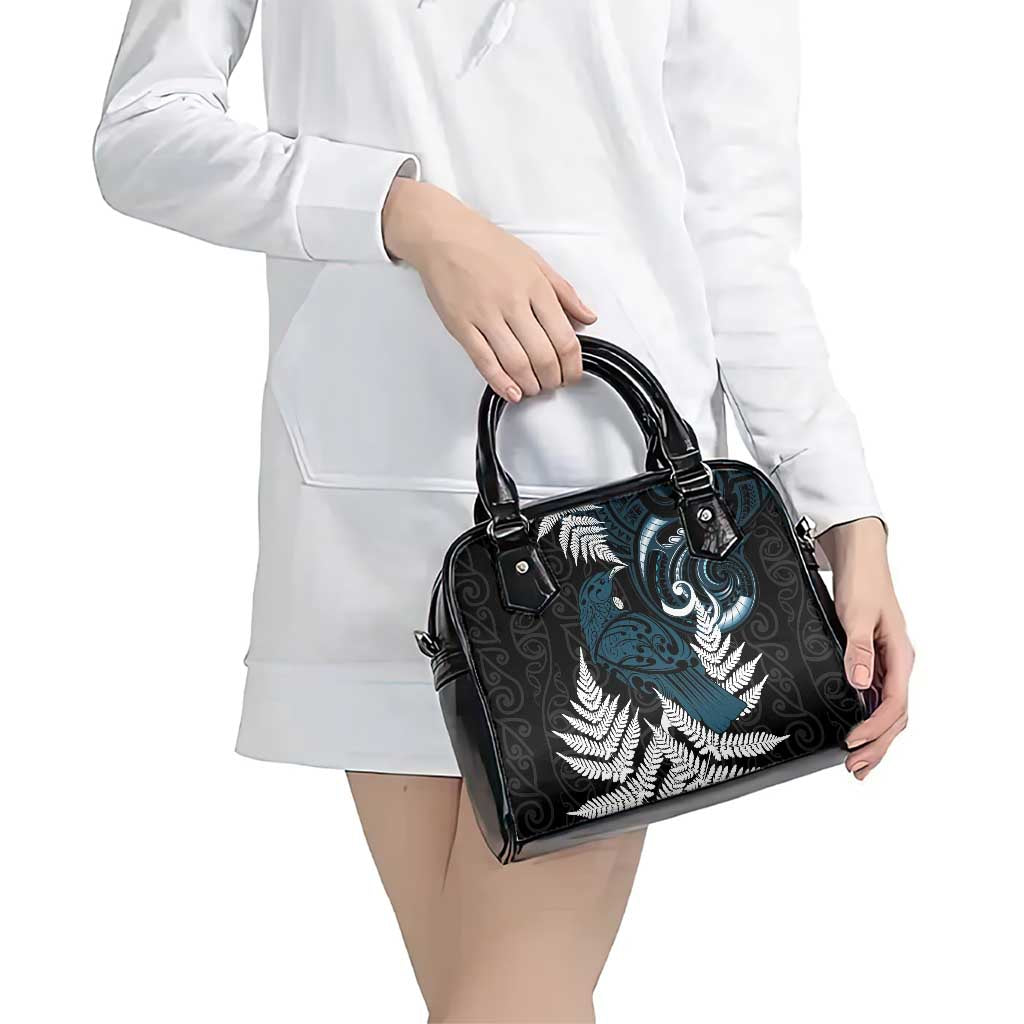 New Zealand Tui Bird Shoulder Handbag Maori Kowhaiwhai