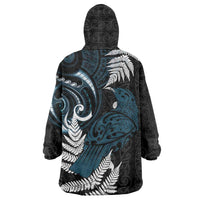New Zealand Tui Bird Wearable Blanket Hoodie Maori Kowhaiwhai LT7 - Polynesian Pride