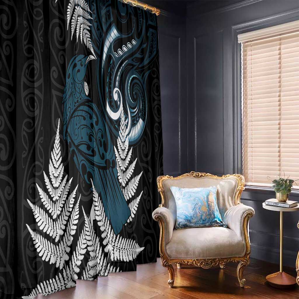 New Zealand Tui Bird Window Curtain Maori Kowhaiwhai LT7 - Polynesian Pride