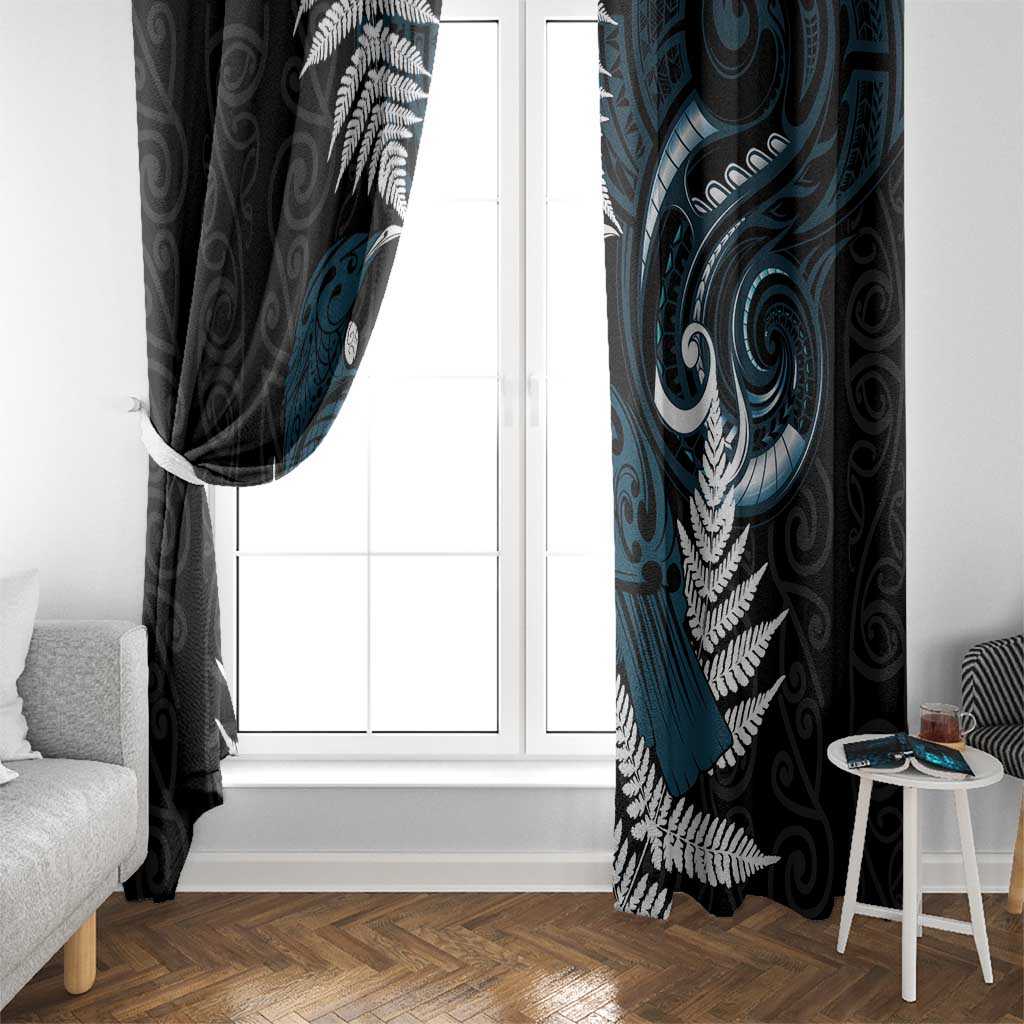 New Zealand Tui Bird Window Curtain Maori Kowhaiwhai LT7 - Polynesian Pride