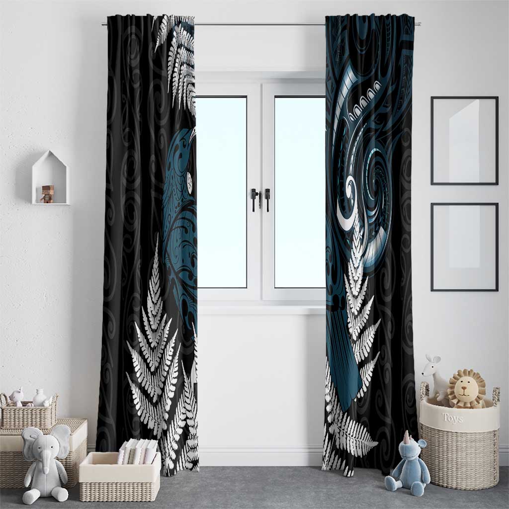 New Zealand Tui Bird Window Curtain Maori Kowhaiwhai LT7 - Polynesian Pride
